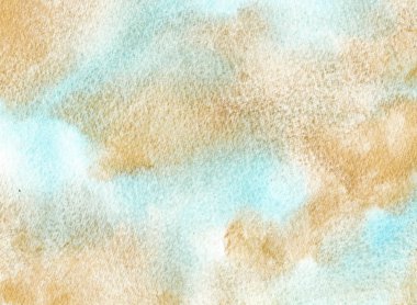 El çizilmiş Suluboya altın Turkuaz Arka plan. Suluboya Yıkama.