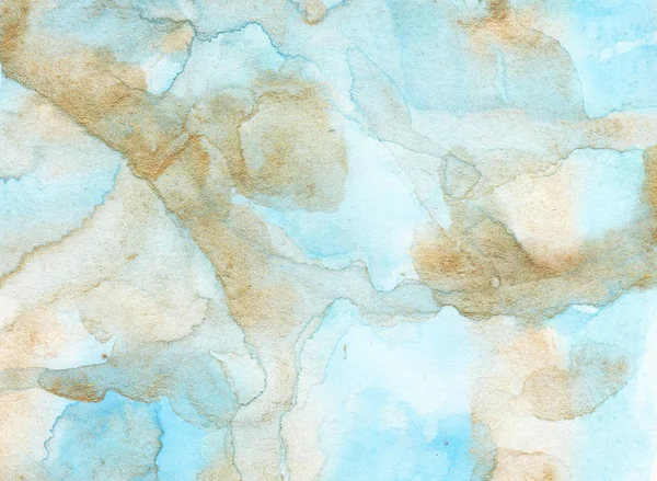 Hand drawn Watercolor gold Turquoise Background. Watercolor Wash. — Stock Photo, Image