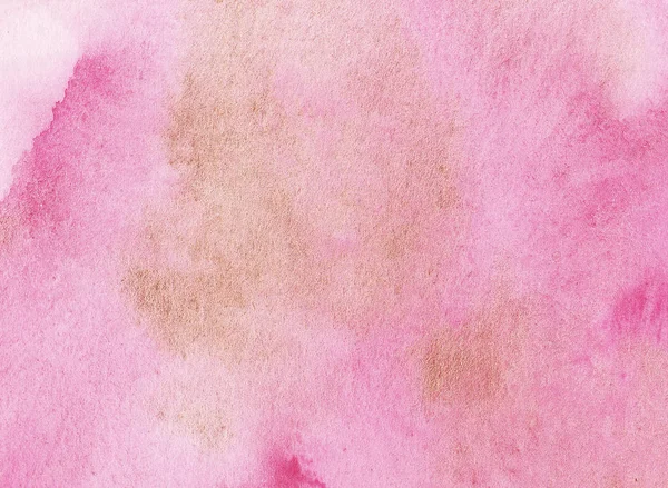 Handgezeichnetes Aquarell gold rosa Hintergrund. Aquarellwäsche. — Stockfoto