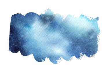 El boyası soyut Watercolor Islak mavi Dış alan ve yıldızlar Arkaplan.