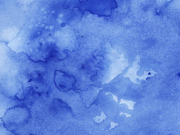 Navi Klasické Modré Indigo Akvarel Pozadí Mokrými Skvrnami Štětce Tahy — Stock fotografie