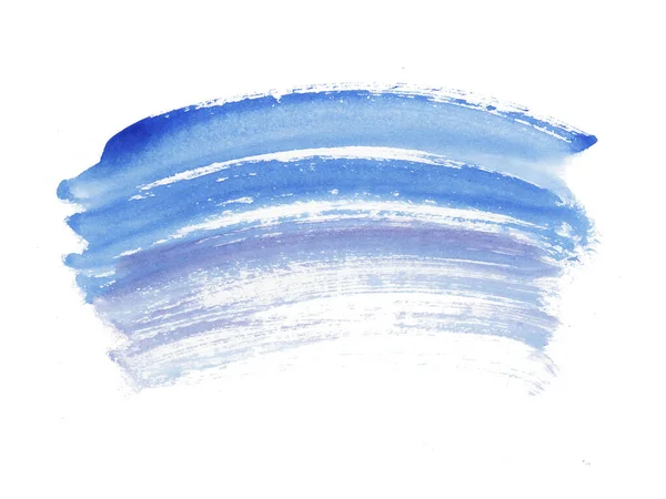 Handmålade Abstrakt Akvarell Våt Blå Pensel Stroke Isolerad Vit Bakgrund — Stockfoto