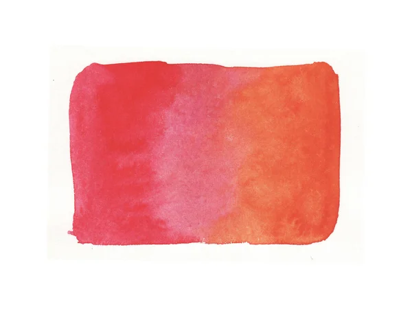 Handmålade Abstrakt Akvarell Våt Rosa Och Orange Pensel Stroke Isolerad — Stockfoto