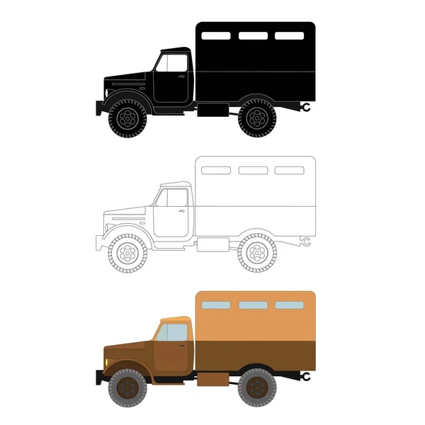 Truck met gesloten carrosserie — Stockvector