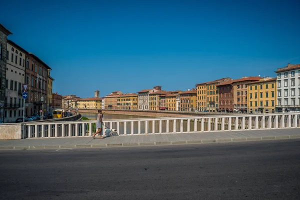 Mezzo Most Přes Řeku Arno Pise Itálie — Stock fotografie