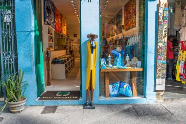 Ünlü Largo do Pelourinho ve mimarisi Salvador, Brezilya 'daki renkli binalar