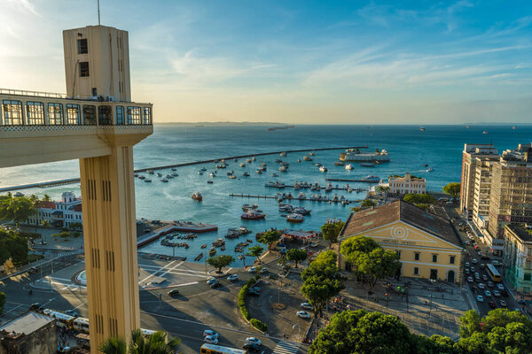 Monument to the city of Salvador in the region of the lower city, next to the Lacerda Elevator in the city of Salvador, Bahia, Brazil