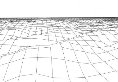 Wireframe 3D landscape mountains. Futuristic 3D cartography. Wireframe landscape wire. Cyberspace grid.