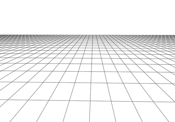 ベクトルパースグリッド。抽象メッシュの背景。多角形の山々。80年代のレトロなSFの背景。ベクトルイラスト. — ストックベクタ