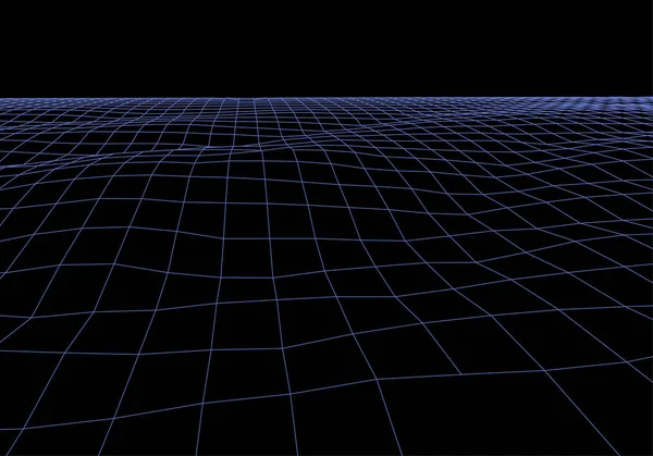 Wireframe 3D landscape mountains. Futuristic 3D cartography. Wireframe landscape wire. Cyberspace grid. — Stock vektor