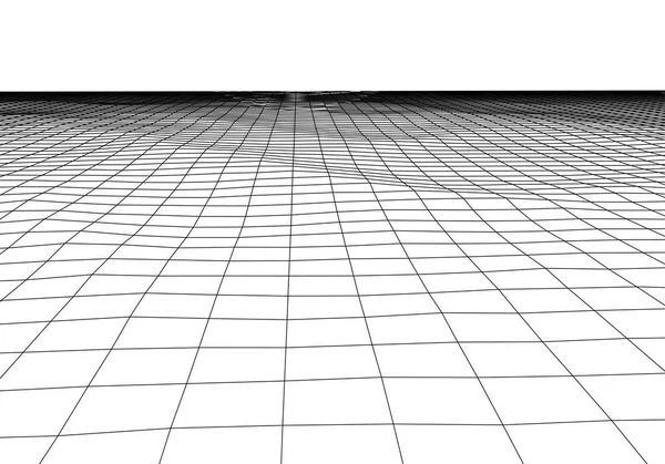 矢量透视网格。抽象网格背景。多边形山脉。80年代复古科幻背景。矢量插图. — 图库矢量图片