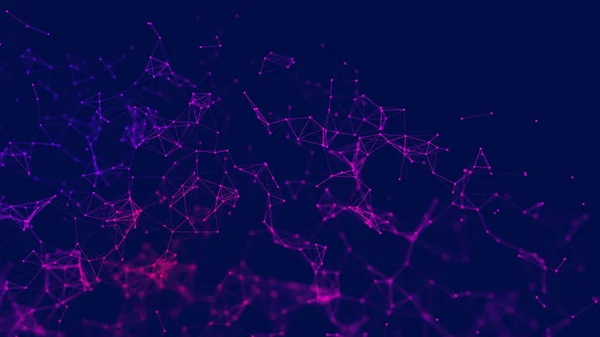 Visualizzazione dei big data. Formazione scientifica. Complesso di big data con composti. Plesso di linee — Foto Stock