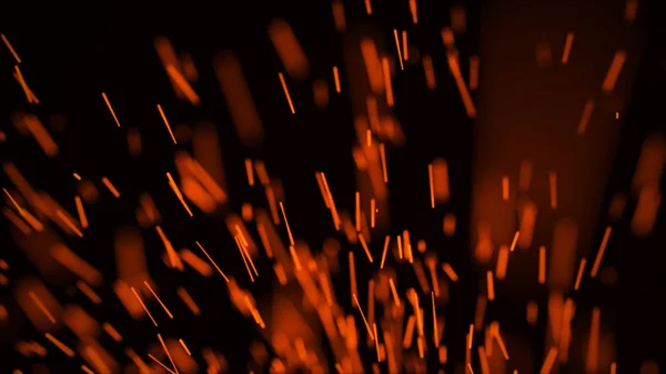 Fire sparks background. Burning red sparks. Fire flying sparks. Blurred bright light. 3D rendering — Stock Photo, Image