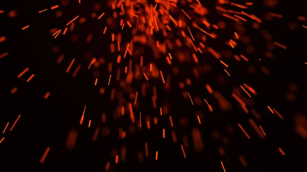 Fire sparks background. Burning red sparks. Fire flying sparks. Blurred bright light. 3D rendering