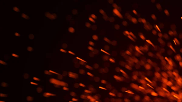 Fire sparks background. Burning red sparks. Fire flying sparks. Blurred bright light. 3D rendering — Stock Photo, Image