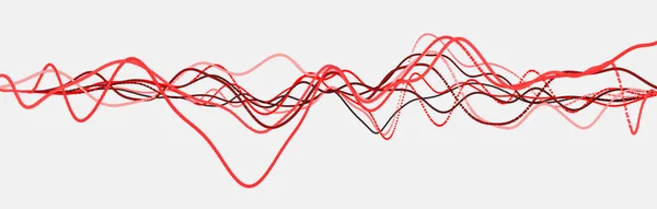 Heartbeat-lijn. Cardiogram. Hartslag. Dynamische lichtstroom. 3D-rendering. — Stockfoto