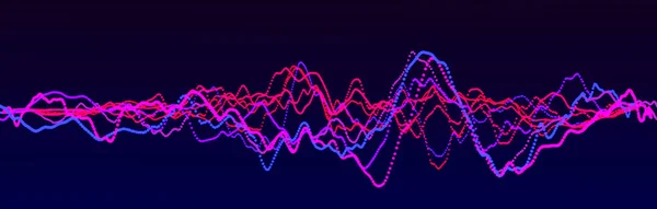 Στοιχείο ηχητικού κύματος. Αφηρημένος μπλε ψηφιακός ισοσταθμιστής. Μεγάλη οπτικοποίηση δεδομένων. Δυναμική ροή φωτός. 3d απόδοση. — Φωτογραφία Αρχείου