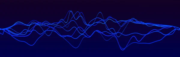 Elemento de onda sonora. Equalizador digital azul abstrato. Visualização de Big Data. Fluxo de luz dinâmico. Renderização 3d. — Fotografia de Stock