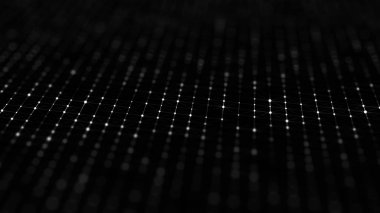 Yarı ton deseni. Siyah beyaz composition.v Glitch arka plan. Degrade tasarım arka planı. Soyut noktalı arka plan. Bulanık noktalar. 3d render.