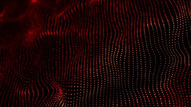 3 boyutlu dalga. Parçacık dalgası. Soyut Mavi Geometrik Arkaplan. Büyük veri görselleştirmesi. Veri teknolojisi soyut gelecek çizimi. 3d oluşturma.