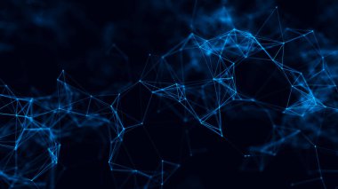 Büyük veri görselleştirmesi. Bilim geçmişi. Bileşiklerle dolu büyük veri kompleksi. Çizgiler pleksus