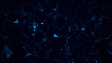 Büyük veri görselleştirmesi. Bilim geçmişi. Bileşiklerle dolu büyük veri kompleksi. Çizgiler pleksus