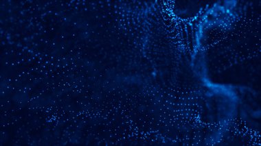 Dalga 3d. Büyük veri görselleştirmesi. Veri teknolojisi arka planı. Soyut arka plan. 3d render. Veri dizisi görsel kavramı. Müzik için ekolayzır