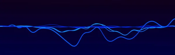 Елемент звукової хвилі. Абстрактний синій цифровий еквалайзер. Велика візуалізація даних. Динамічний потік світла. 3D візуалізація . — стокове фото