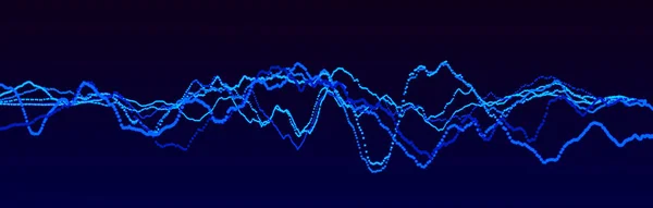 Ses dalgası elemanı. Soyut mavi dijital eşitleyici. Büyük veri görselleştirmesi. Dinamik ışık akışı. 3d oluşturma. — Stok fotoğraf