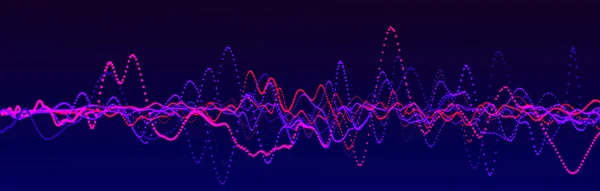 Sound wave element. Abstract blue digital equalizer. Big data visualization. Dynamic light flow. 3d rendering. — Stock Photo, Image