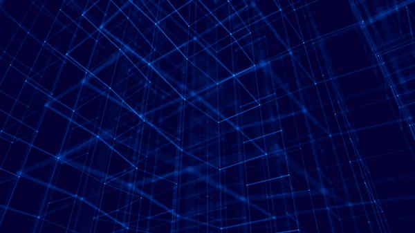 Blockchain teknoloji konsepti. Büyük veri görselleştirmesi. 3d illüstrasyon. Dağıtılmış kayıt teknolojisi