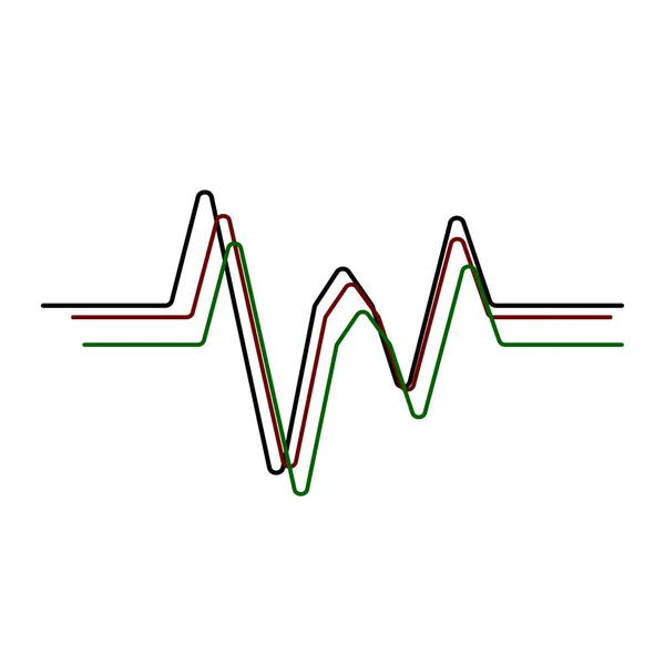 Серцева лінія. Векторна кардіограма медичний пульс серцебиття. Векторні ілюстрації . — стоковий вектор