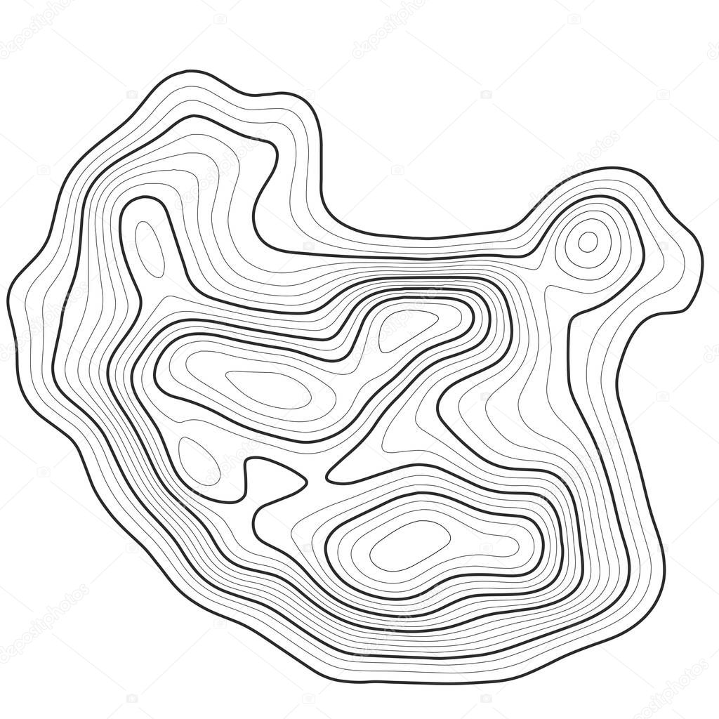 Topographic map background concept. Topo contour map. Geographic World Topography map grid. Line topographic map contour background. Vector illustration