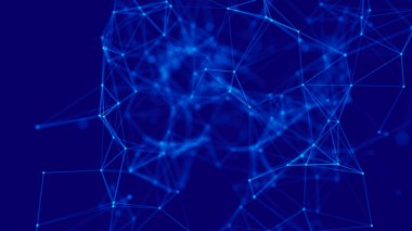 Büyük veri görselleştirmesi. Bilim geçmişi. Bileşiklerle dolu büyük veri kompleksi. Çizgiler pleksus