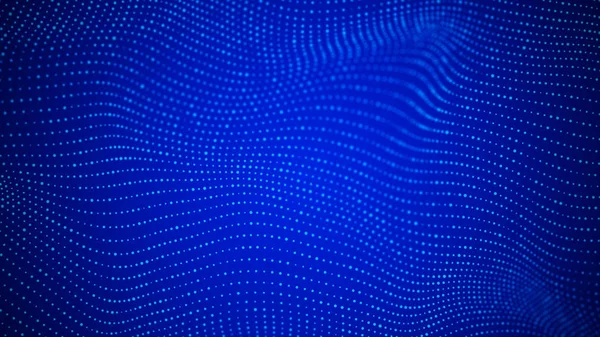 Onda 3d. Ondata di particelle. Astratto sfondo geometrico blu. Visualizzazione dei big data. Illustrazione futuristica astratta della tecnologia dei dati. rendering 3d. — Foto Stock