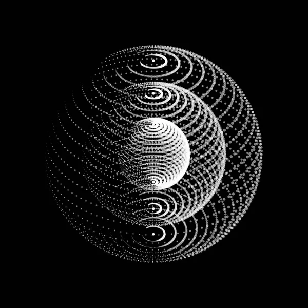 Esfera abstracta 3d hecha de puntos. Estilo de tecnología futurista. Partículas de esfera. Vector de fondo. Efecto plexo . — Archivo Imágenes Vectoriales