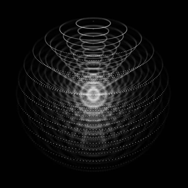 Esfera 3d abstrata feita de pontos. Estilo de tecnologia futurista. Partículas da esfera. Contexto. Efeito plexo. Renderização 3d . — Fotografia de Stock