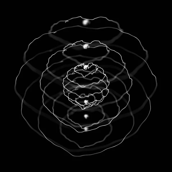 Résumé sphère 3D faite de points. Style technologique futuriste. Des particules de sphères. Contexte. Effet plexus. Rendu 3d . — Photo