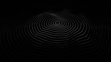 Dalga 3d. 3d siyah soyut arka plan. Dinamik bir dalga ile soyut arka plan. Büyük veri görselleştirmesi. 3d render.