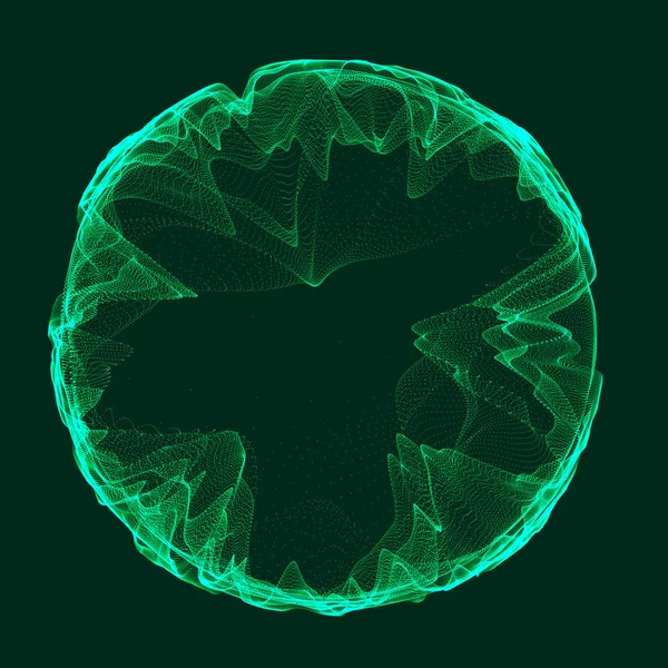 Zelený portál v časovém prostoru. Futuristický 3D portál. Vesmírný červí díra. Tunel ve tvaru nálevky. prostorové vykreslování. — Stock fotografie