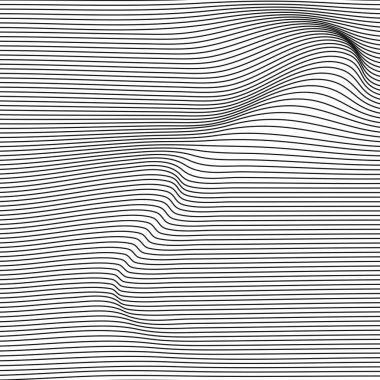 Dalga arkaplanı. 3 boyutlu dalga. Soyut ağ arkaplanı. Poster için tasarım. Vektör illüstrasyonu.