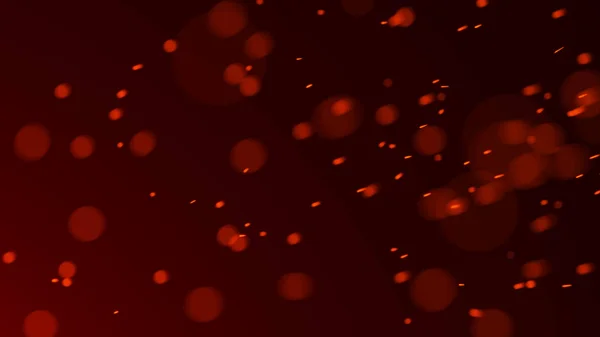 Fire sparks background. Burning red sparks. Fire flying sparks. Blurred bright light. 3D rendering