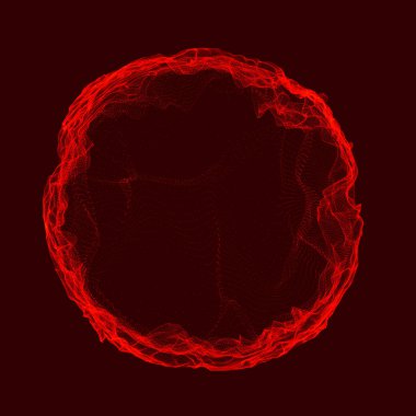 Uzay-zaman kırmızı portalı. Fütüristik 3d portalı. Kozmik solucan deliği. Huni şeklinde bir tünel. 3d render.