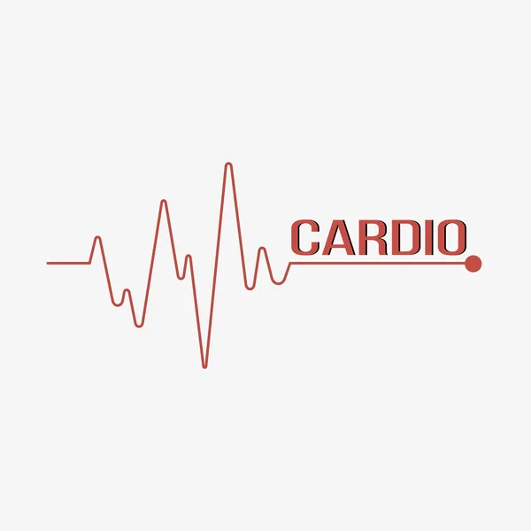 Line heartbeat. Pulse trace. Cardio symbol. Vector illustration. — Stock Vector