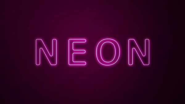 Caratteri Neon Luce Neon Sfondo Ultravioletto Stile Retrò Tecno Acido — Foto Stock