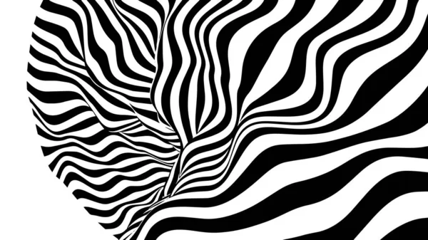 Onda Ilusión Óptica Ilusiones Abstractas Blanco Negro Patrón Rayas Líneas — Vector de stock