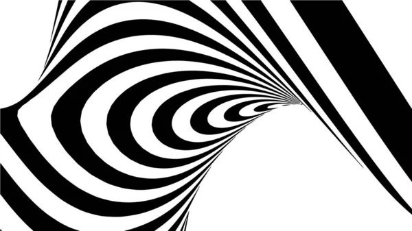 Optical Illusion Wave Abstract Black White Illusions Horizontal Lines Stripes — Stock Vector