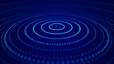 Noktaları ve çizgileri birleştiren soyut bir arkaplan. Gelecekçi parçacıklar arka planı. Büyük veri görselleştirmesi. 3B görüntüleme.