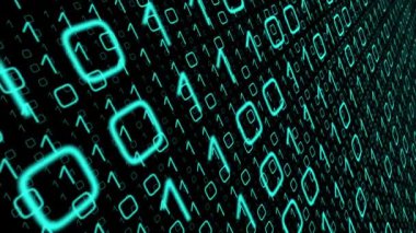 Rasgele sayılar sıfır ve bir, cybersecurity kavramı