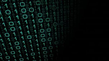 Analytics ikili bilgisayar kodu, siyah arka plan soyut